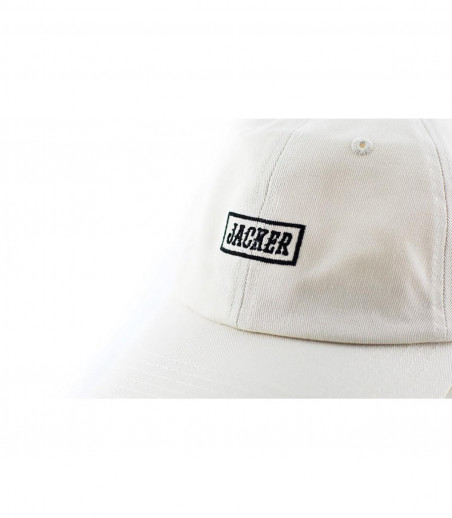 beige cap Jacker logo